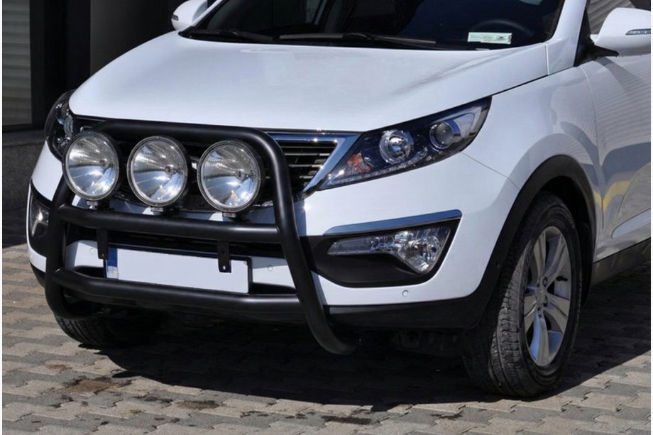 Kia Sportage 2010-2015 гг. Кенгурятник WT018 Black (нерж.) Фото 3
