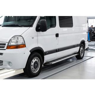 Боковые Подножки Line (2 шт., Алюминий) Renault Master 1998-2010 гг. фото 1