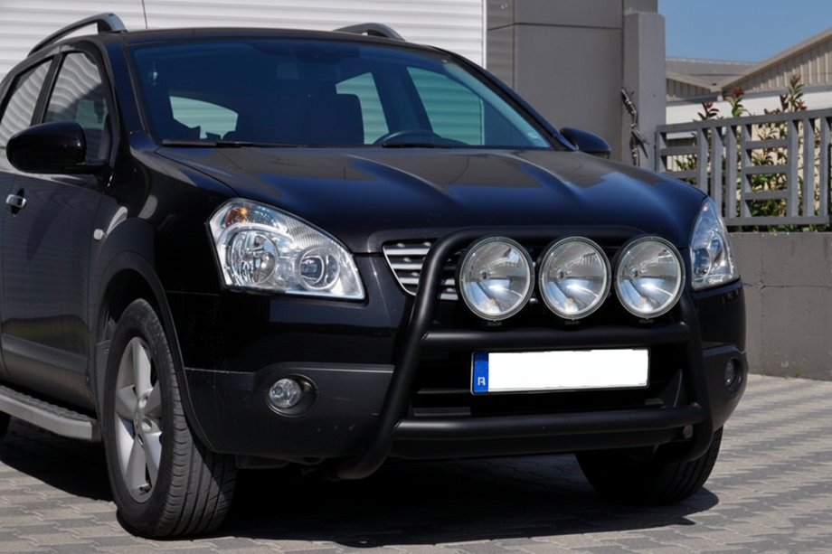 Nissan Qashqai 2007-2010 гг. Кенгурятник WT018 Black (нерж.) Фото 2