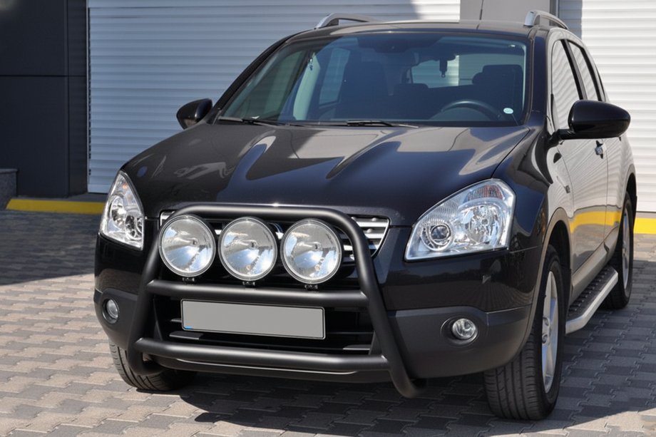 Nissan Qashqai 2010-2014 гг. Кенгурятник WT018 Black (нерж.) Фото 2