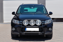 Volkswagen Tiguan 2007-2016 гг. Кенгурятник WT018 Black (нерж) фото 2