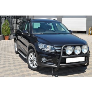 Кенгурятник WT018 Black (нерж) Volkswagen Tiguan 2007-2016 гг. фото 3