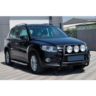 Кенгурятник WT018 Black (нерж) Volkswagen Tiguan 2007-2016 гг. фото 1