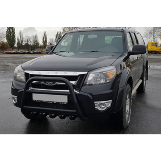 Кенгурятник QT008 Black (нерж) фото 1