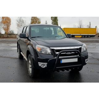 Кенгурятник QT008 Black (нерж) фото 2