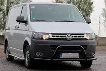 Volkswagen T5 2010-2015 гг. Кенгурятник WT007ST Black (нерж) фото 1