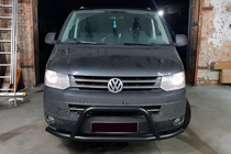 Volkswagen T5 2010-2015 гг. Кенгурятник WT006ST Black (нерж) фото 3