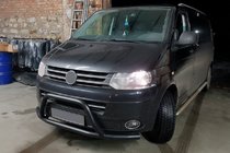 Volkswagen T5 2010-2015 гг. Кенгурятник WT006ST Black (нерж) фото 2