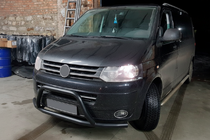 Volkswagen T5 2010-2015 гг. Кенгурятник WT006ST Black (нерж) фото 2
