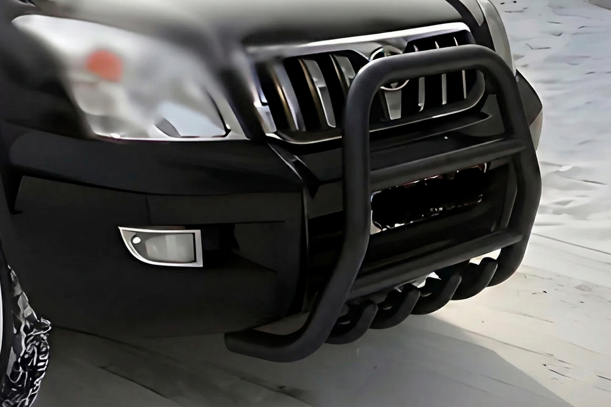 Кенгурятник високий Black (нерж) для Toyota Land Cruiser Prado 120 2002-2009 рр