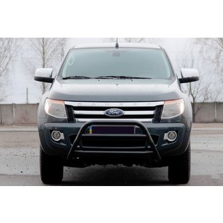 Передняя защита WT022 Black (нерж.) Ford Ranger 2011–2022 гг. фото 1
