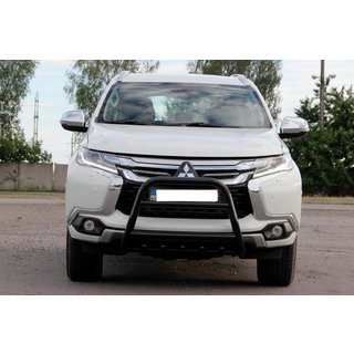 Кенгурятник WT008 Black (нерж) Mitsubishi Pajero Sport 2015- гг. фото 4