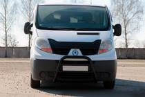 Opel Vivaro 2001–2015 гг. Кенгурятник QT-Spec Black (нерж.) фото 1
