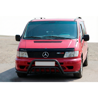 Кенгурятник с усами WT002 Plus Black (нерж.) фото 1