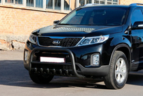 Kia Sorento II XM 2009-2014 гг. Кенгурятник WT021 Black (нерж.) фото 1