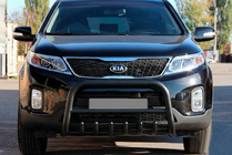 Kia Sorento II XM 2009-2014 гг. Кенгурятник WT021 Black (нерж.) фото 2