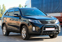Kia Sorento II XM 2009-2014 гг. Кенгурятник WT021 Black (нерж.) фото 3