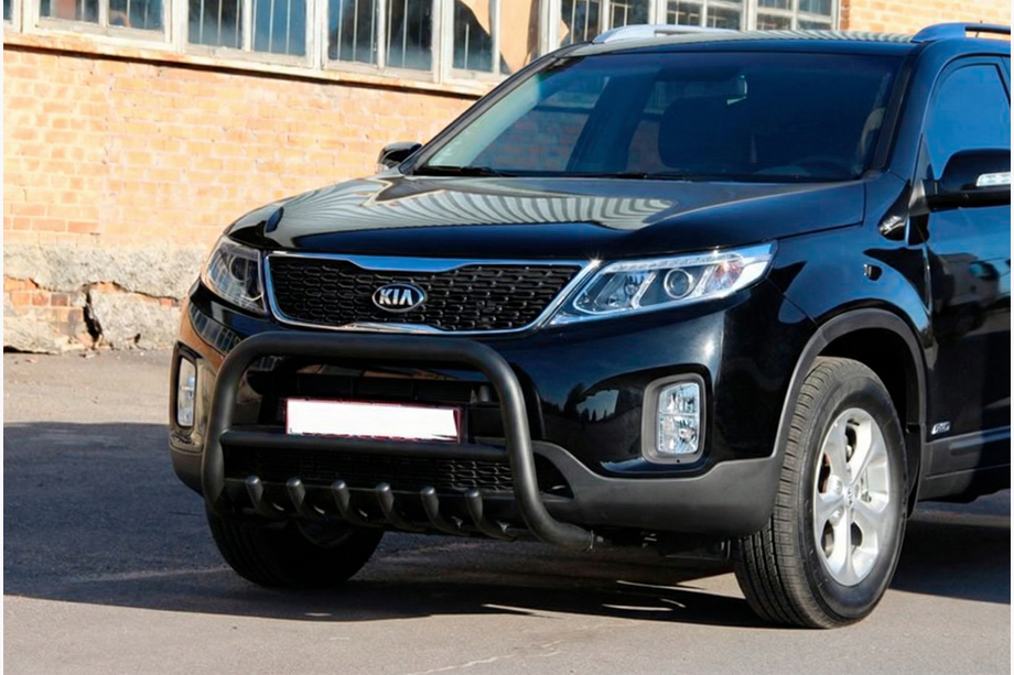 Kia Sorento II XM 2009-2014 гг. Кенгурятник WT021 Black (нерж.) Image