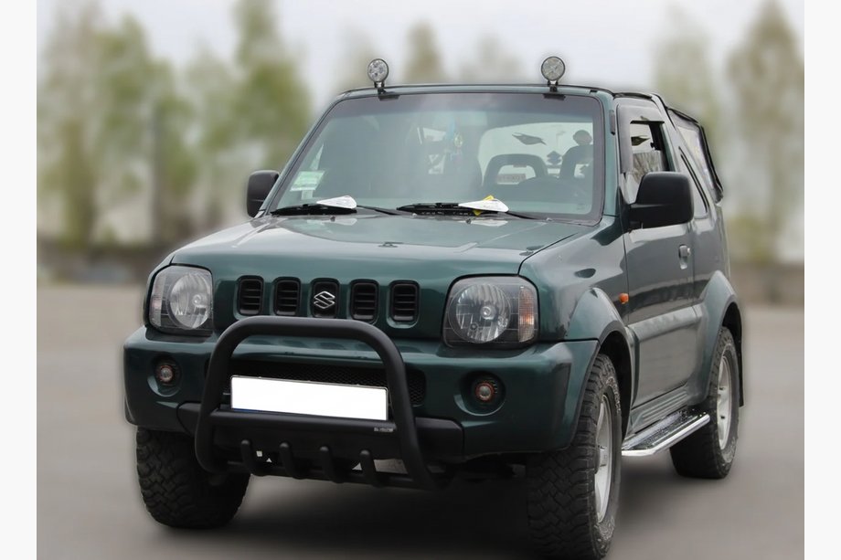 Suzuki Jimny 1998-2018 гг. Кенгурятник F2-01 Black (нерж) Фото 3