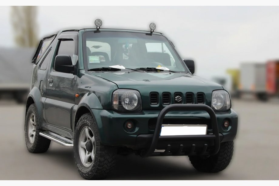 Suzuki Jimny 1998-2018 гг. Кенгурятник F2-01 Black (нерж) Фото 2