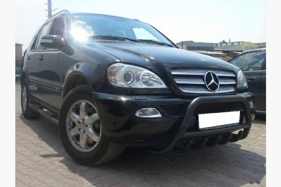 Mercedes ML W163 1997-2005 гг. Кенгурятник Black (нерж.) Фото 1