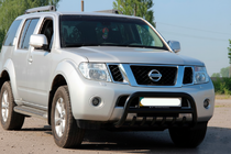 Nissan Pathfinder R51 2005-2014 гг. Кенгурятник WT008 Black (нерж) фото 2