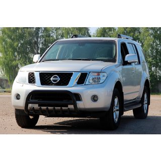 Кенгурятник WT008 Black (нерж) Nissan Pathfinder R51 2005-2014 гг. фото 4