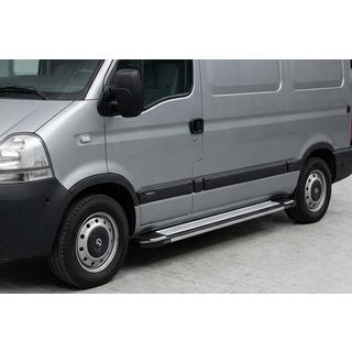 Боковые Подножки Rainbow (2 шт., Алюминий) Renault Master 1998-2010 гг. фото 1