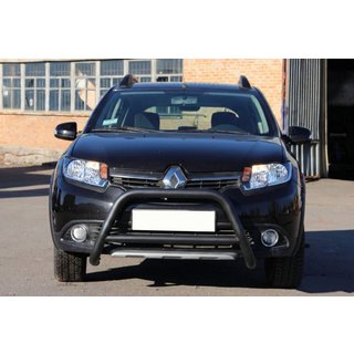 Передняя дуга WT006 Black (нерж.) Dacia Sandero 2013-2020 гг. фото 2