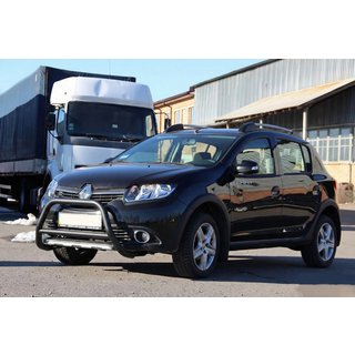 Передняя дуга WT006 Black (нерж.) Dacia Sandero 2013-2020 гг. фото 3