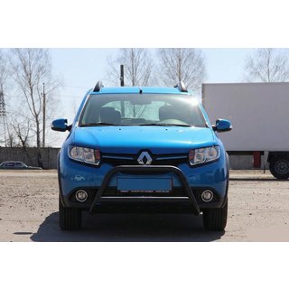 Передняя дуга WT006 Black (нерж.) Dacia Sandero 2013-2020 гг. фото 1