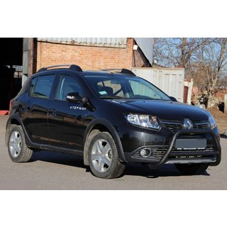 Передняя дуга WT006 Black (нерж.) Dacia Sandero 2013-2020 гг. фото 4