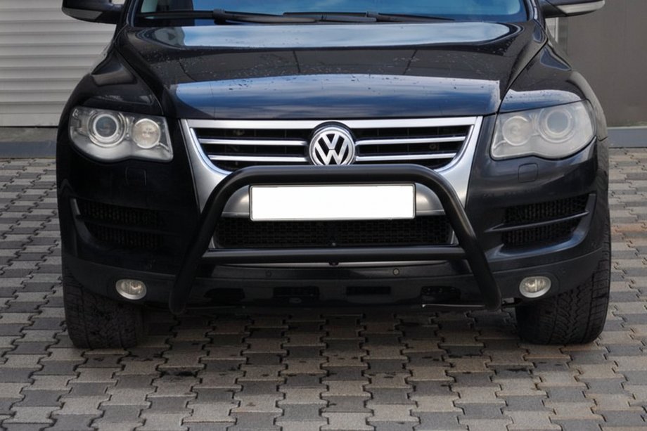 Volkswagen Touareg 2002–2010 гг. Кенгурятник WT005 Colt Black (нерж) Фото 5