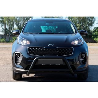 Кенгурятник WT006 Black (нерж) Kia Sportage 2015-2021 гг. фото 4