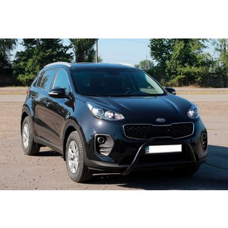 Кенгурятник WT006 Black (нерж) Kia Sportage 2015-2021 гг. фото 2