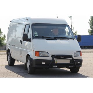 Кенгурятник WT006 Black (нерж) Ford Transit 1991-2000 гг. фото 1