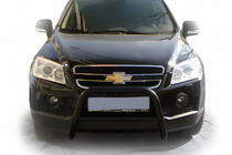 Chevrolet Captiva 2006-2019 гг. Передняя дуга WT005 Black (нерж.) фото 1