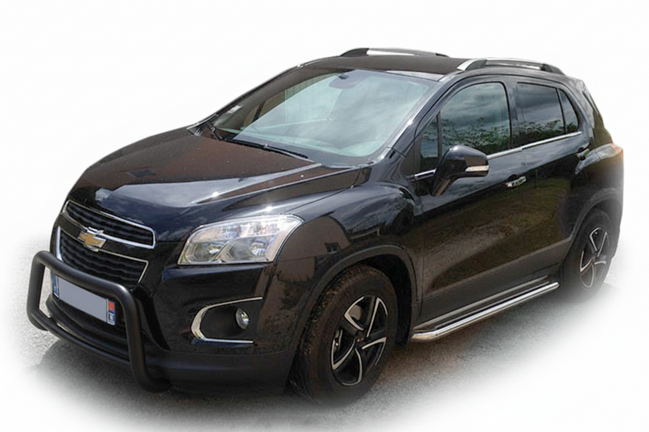 Chevrolet Trax 2012-2023 гг. Передняя дуга WT005 Black (нерж.) Image