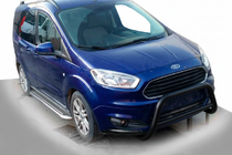 Ford Courier 2014-2023 гг. Передняя защита WT005 Black (нерж) фото 1