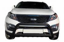 Kia Sorento II XM 2009-2014 гг. Кенгурятник WT005 Black (нерж.) фото 1