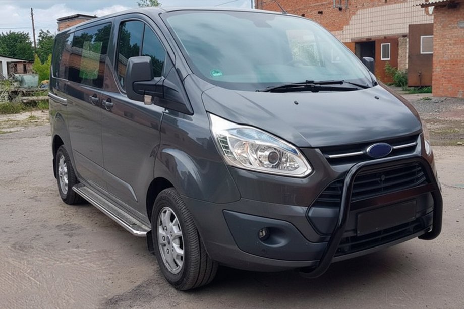 Ford Custom 2013-2022 гг. Кенгурятник WT006 Black (нерж) Image