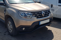 Dacia Duster 2018-2024 гг. Передняя защита WT008 Black (нерж.) фото 4