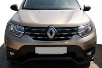 Dacia Duster 2018-2024 гг. Передняя защита WT008 Black (нерж.) фото 2
