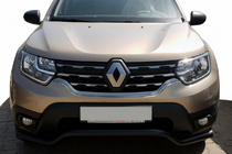 Renault Duster 2018-2024 гг. Передняя защита WT008 Black (нерж.) фото 2