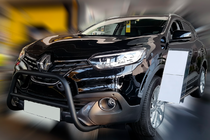 Renault Kadjar 2015-2022 гг. Кенгурятник Black (нерж) фото 3