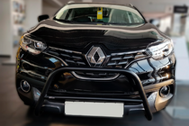 Renault Kadjar 2015-2022 гг. Кенгурятник Black (нерж) фото 2