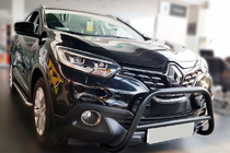 Renault Kadjar 2015-2022 гг. Кенгурятник Black (нерж) фото 1