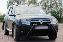 Renault Duster 2008–2017 гг. Кенгурятник Kelebek WT01 Black (нерж.) фото 1