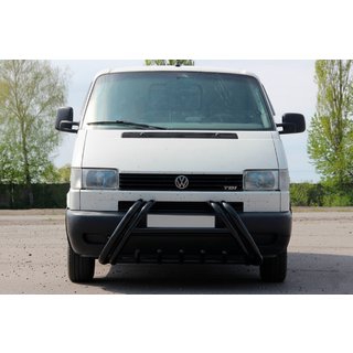 Кенгурятник Kelebek WT011 Black (нерж.) Volkswagen T4 Transporter 1990-2003 гг. фото 1