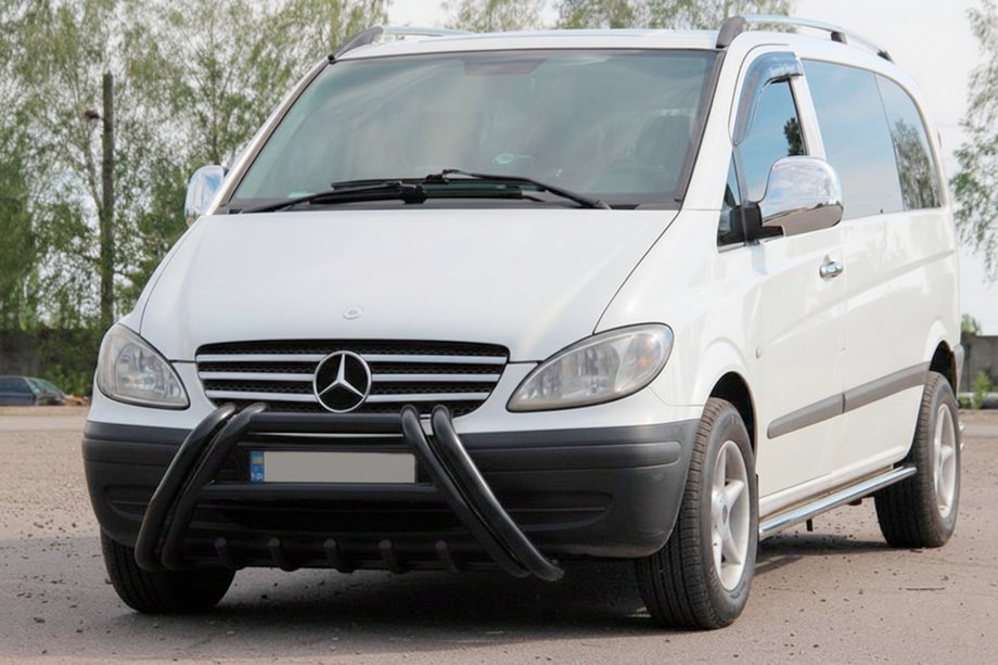 Mercedes Viano 2004-2014 гг. Кенгурятник Kelebek WT011 Black (нерж.) Фото 3
